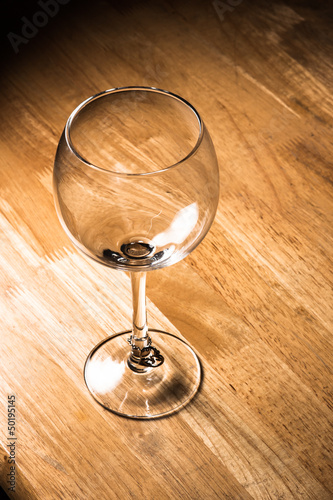 Wineglass on table
