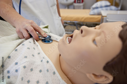 Examination with a stethoscope