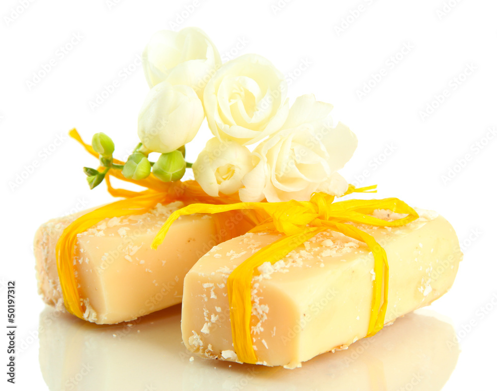Natural handmade soap, isolated on white Natural handmade soap, isolated on white