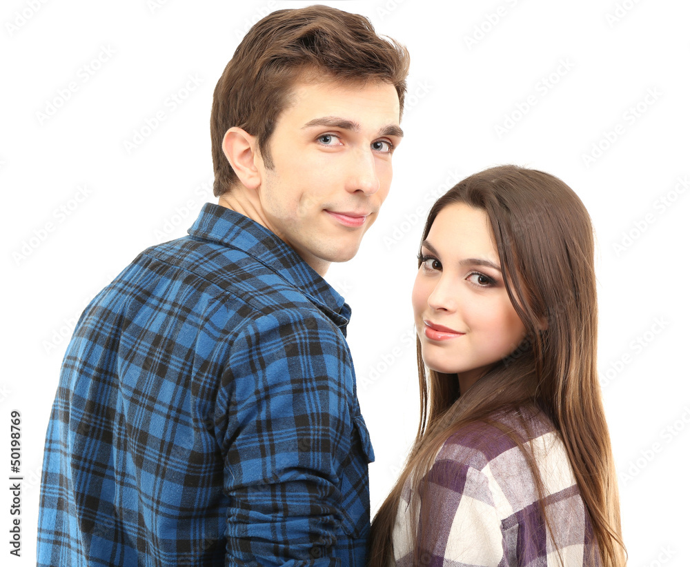 Loving couple isolated on white Loving couple isolated on white