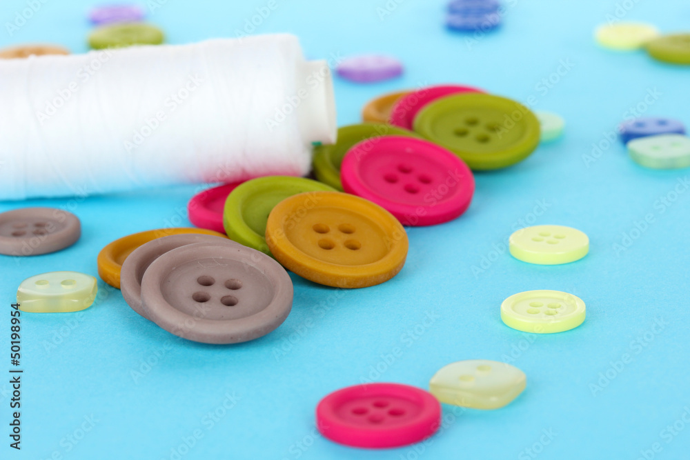 Bright color buttons on a blue background Bright color buttons on a blue background