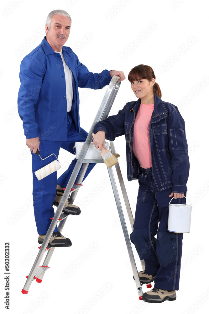 Painter with daughter Painter with daughter