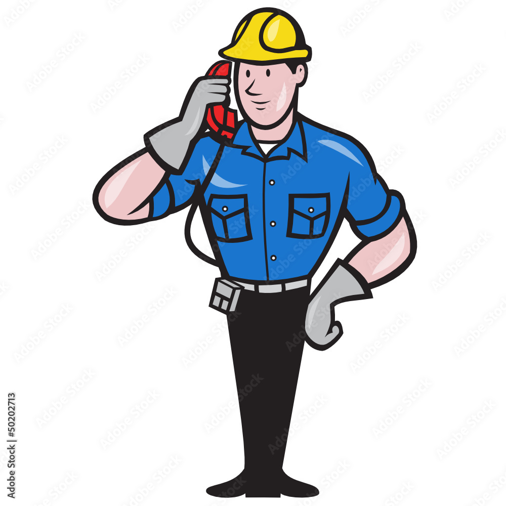 Telephone Repairman Lineman Worker Phone Telephone Repairman Lineman Worker Phone