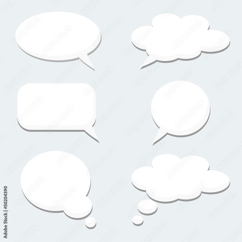 Speech thought dialog bubble, vector