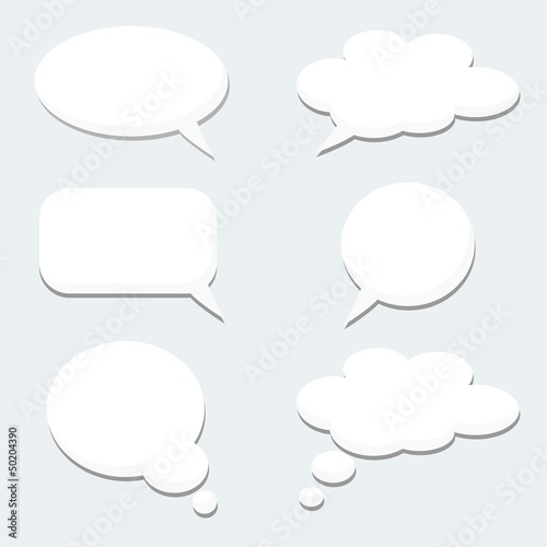 Speech thought dialog bubble, vector