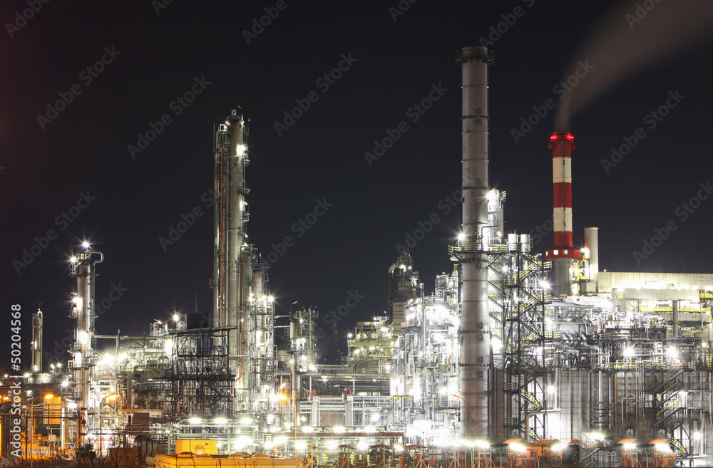 Oil and gas industry - refinery at twilight - factory - petroche