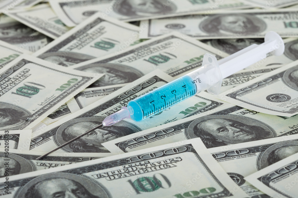 Fototapeta premium Drugs and american dollars