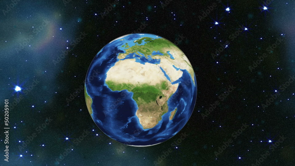 Earth rotating in space Earth rotating in space