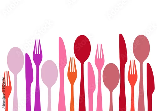 Naklejka na ścianę sztućce