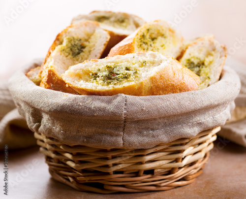 bread with herbs photo