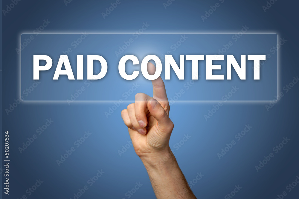 Hand touching Display Paid content Hand touching Display Paid content