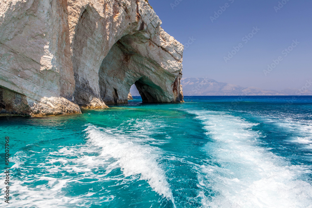Fototapeta Blue caves on Zakynthos island, Greece
