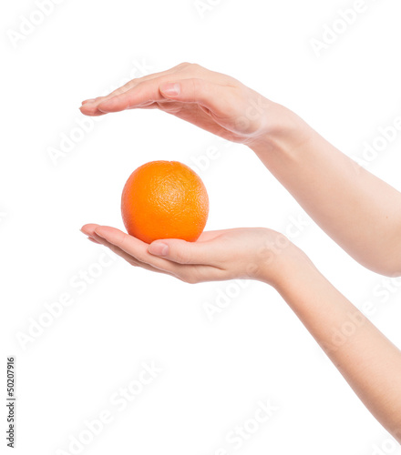 Orange in the hands