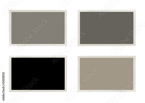 Set of old, blank picture isolated on white background