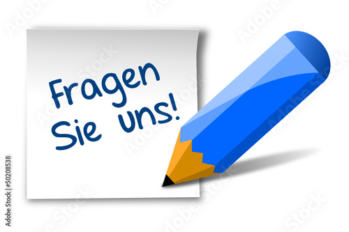 Fragen Sie uns! Notiz, vektor