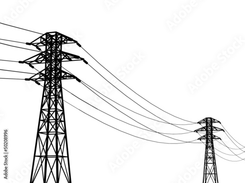 power line on a white background