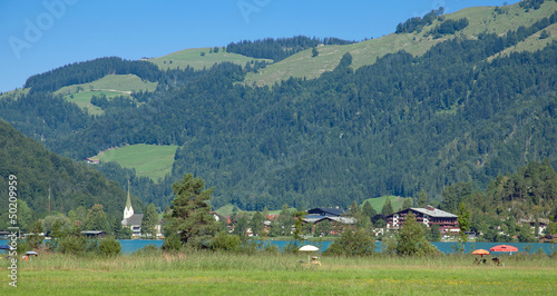 der beliebte Walchsee nahe Kössen in Tirol photo