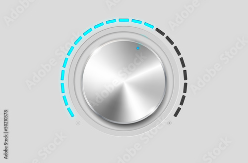 Realistic metal volume knob - vector file