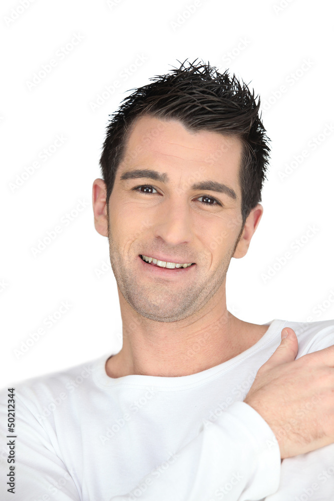 Twentysomething with gelled hair Twentysomething with gelled hair