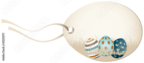 Hangtag Easter Eggs Meadow Retro