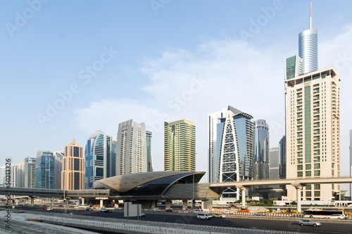 Dubai Metro and Skyscrapers