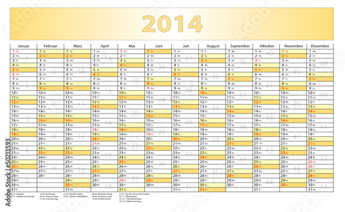 Jahresplaner 2014 gelb