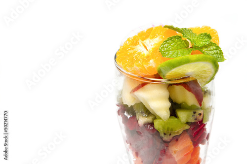 Healthy mix fruit  in glass for healthy juice photo