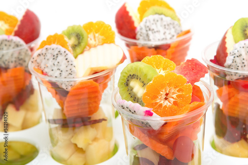 Healthy mix fruit cocktail in glass for healthy juice