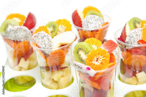 Healthy mix fruit  in glass for healthy juice on white backgroun