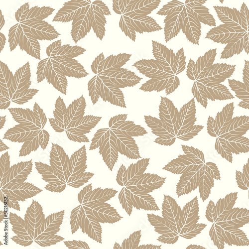 Seamless wallpaper pattern leafs maple, vector for design © nikolya