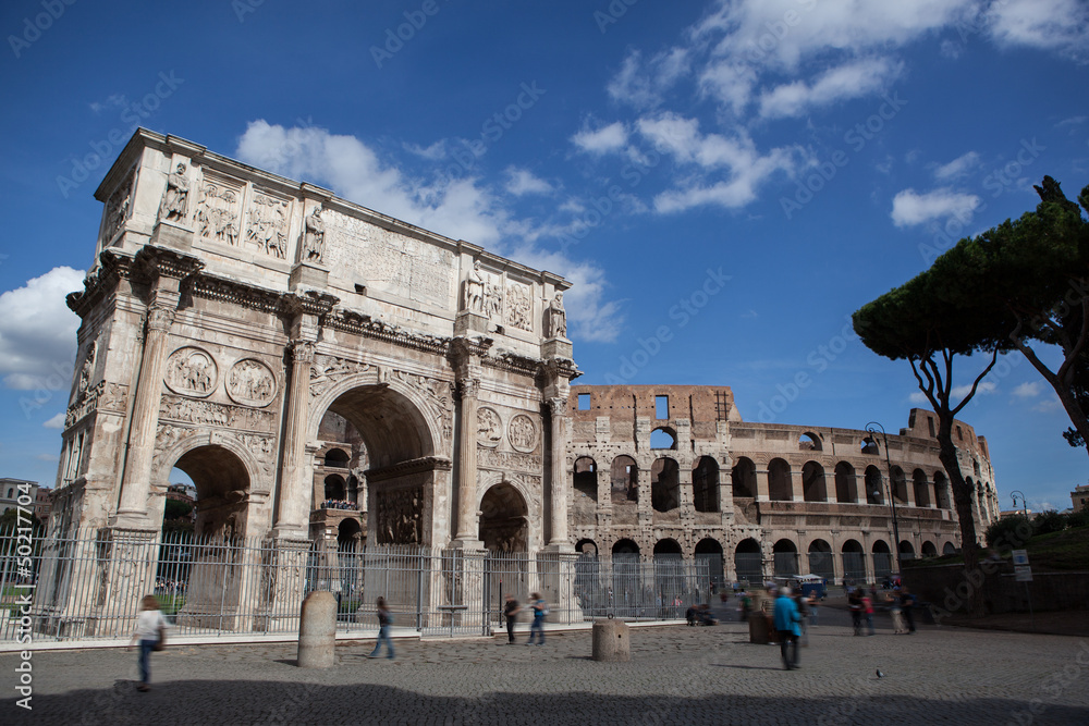 Costantine's arc in Rome, Italy