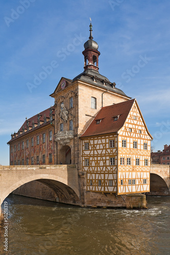 Obraz na płótnie Altes Rathaus Bamberg w salonie