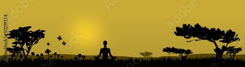 Meditation in der Natur - Silhouette