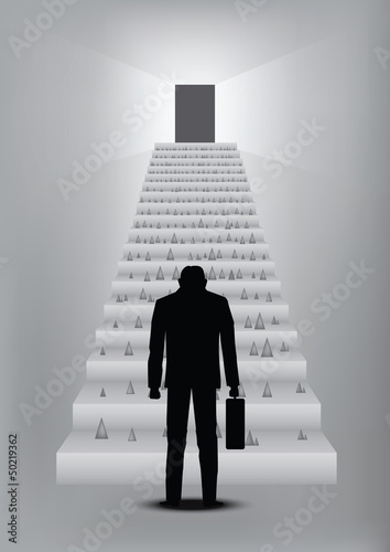 businessman feeling fail with way to success