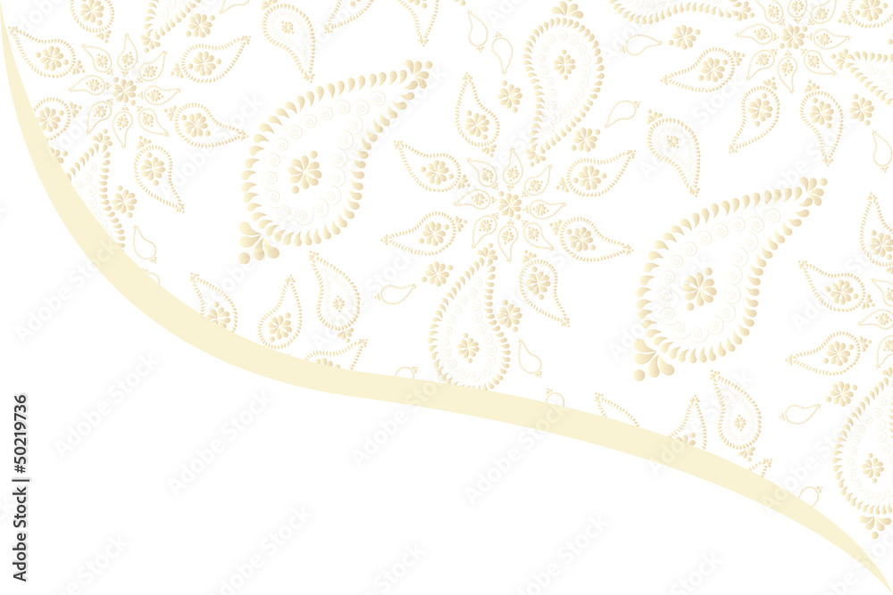 Delicate golden paisley seamless pattern card Delicate golden paisley seamless pattern card