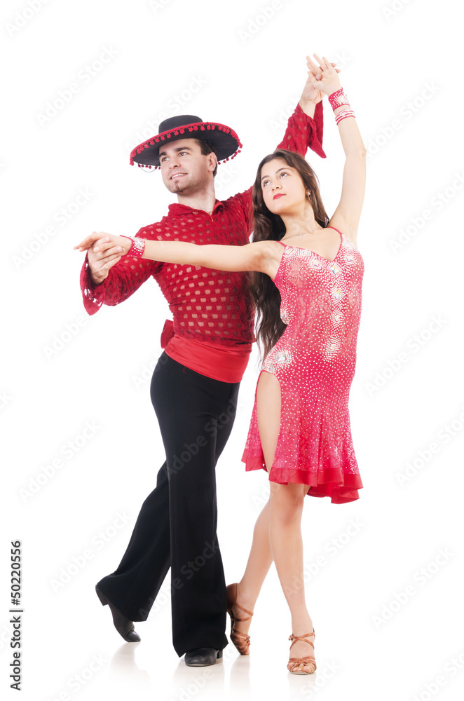 Pair of dancers isolated on the white Pair of dancers isolated on the white