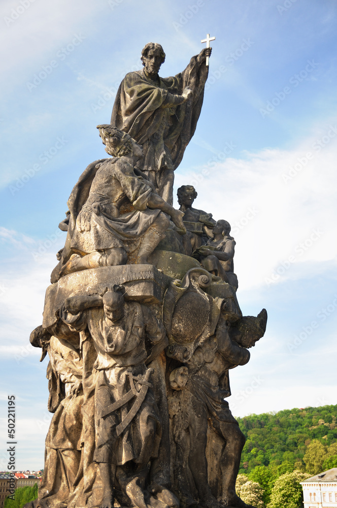 Saint Francies Xavier statue, Charles bridge Prague 