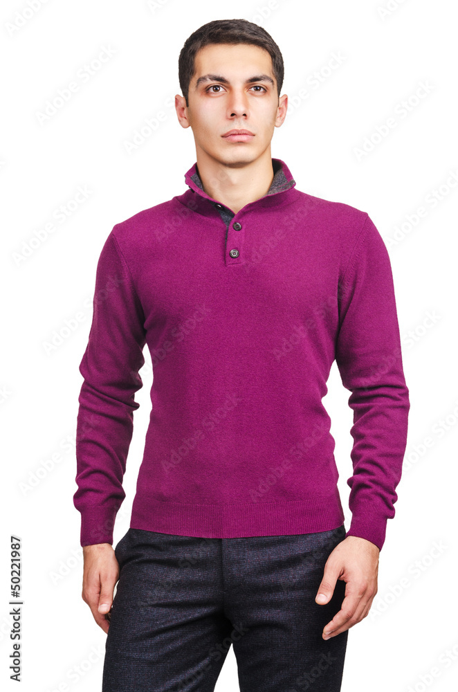Fototapeta premium Male sweater isolated on the white
