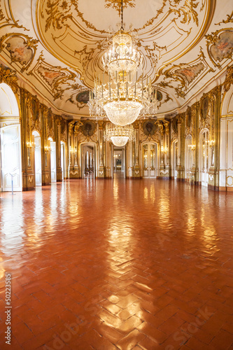 Print op canvas The Ballroom of Queluz National Palace, Portugal