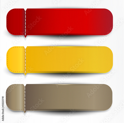 Set of bookmarks, stickers, labels, tags. Vector template