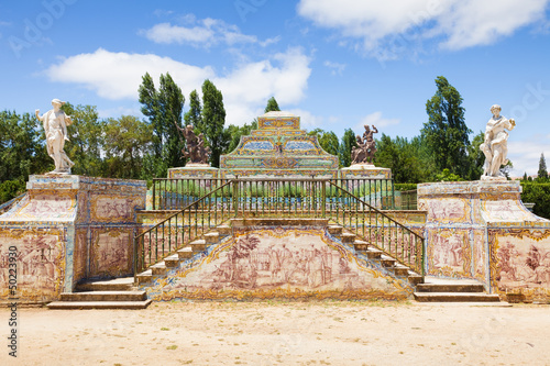 Tile mosaics in Queluz National Palace. Portugal