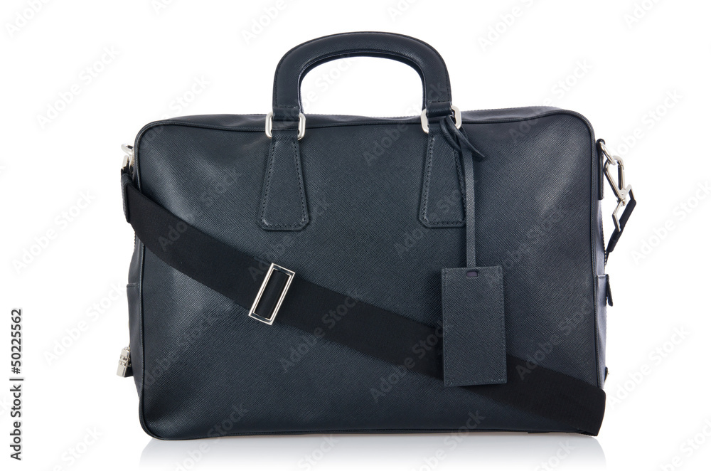 Black briefcase isolated on the white