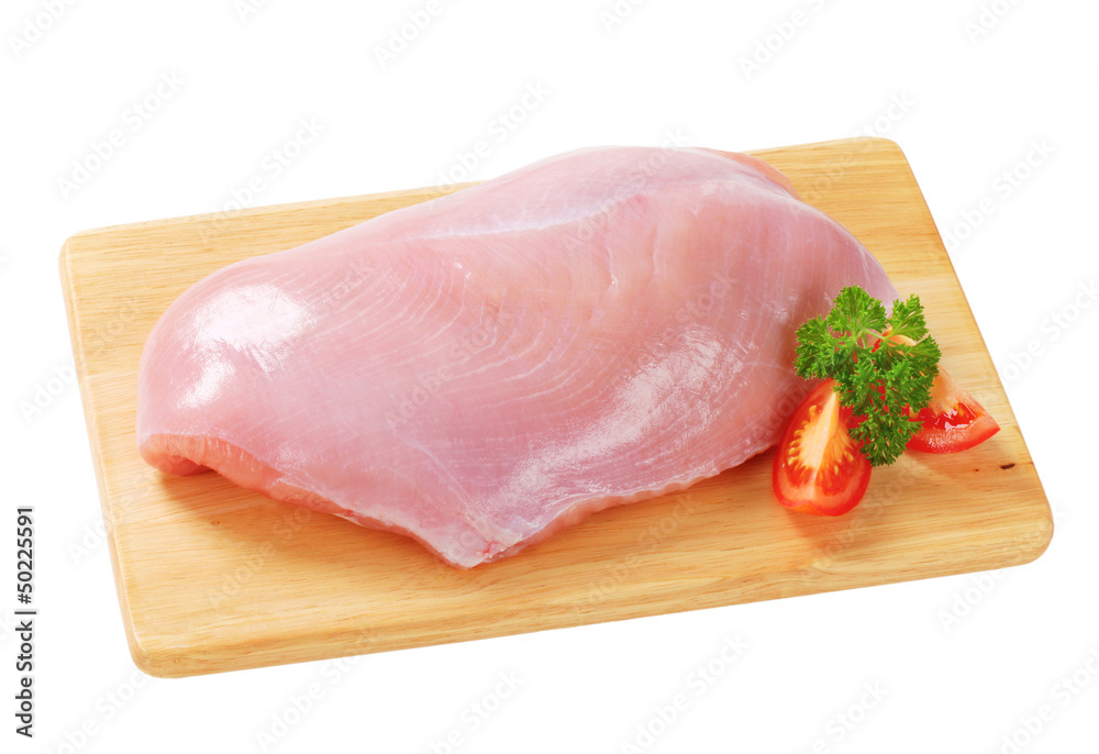 Raw skinless turkey breast