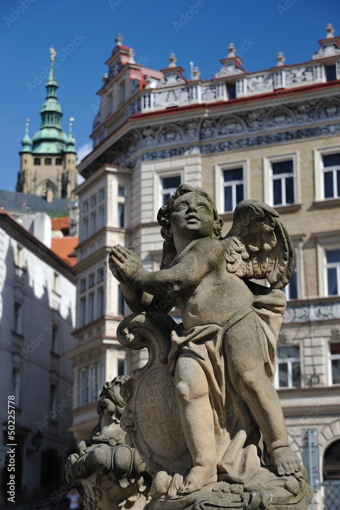 Detail column Holy Trinity in Prague