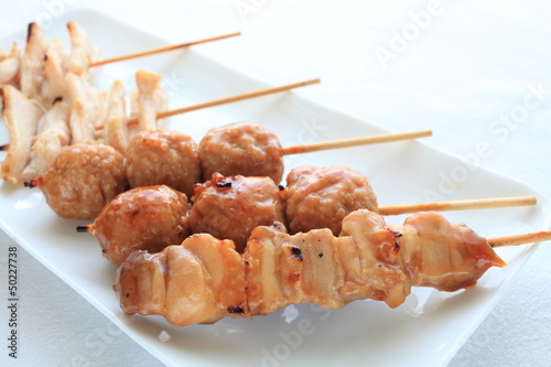 Japanese cuisine,yakitori grilled chicken