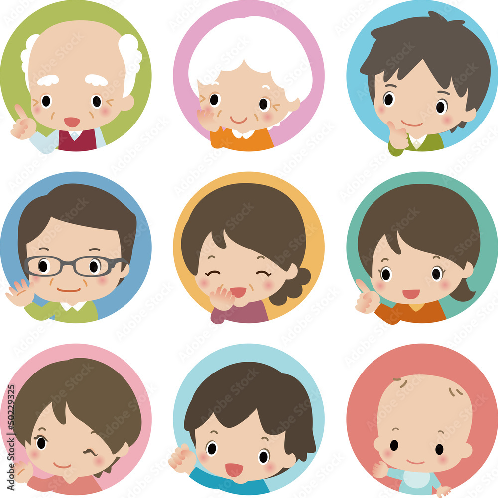 いろいろな人物の表情 いろいろな人物の表情