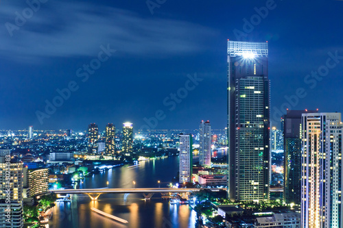 View of Bangkok city nights.