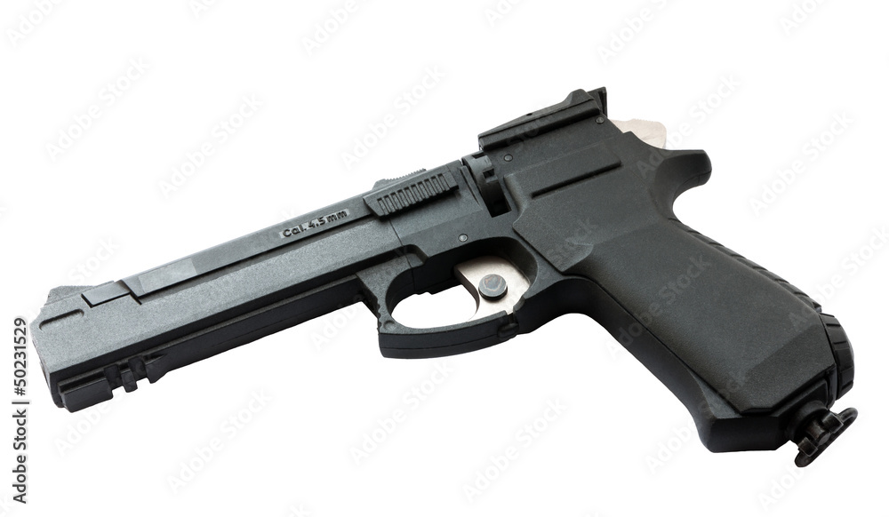 Modern pneumatic gun isolated on white background. Modern pneumatic gun isolated on white background.