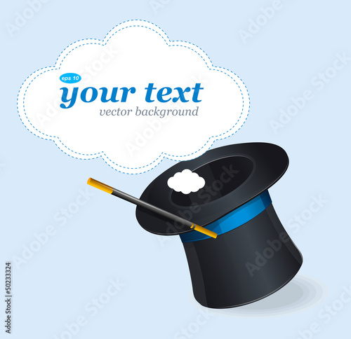 Magic hat vector and text