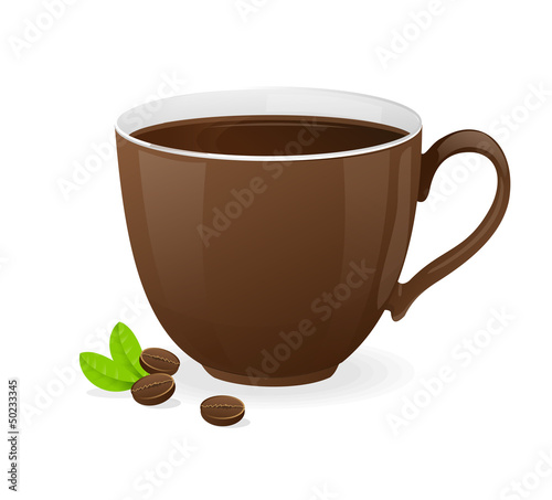 Vector brown cup of coffee
